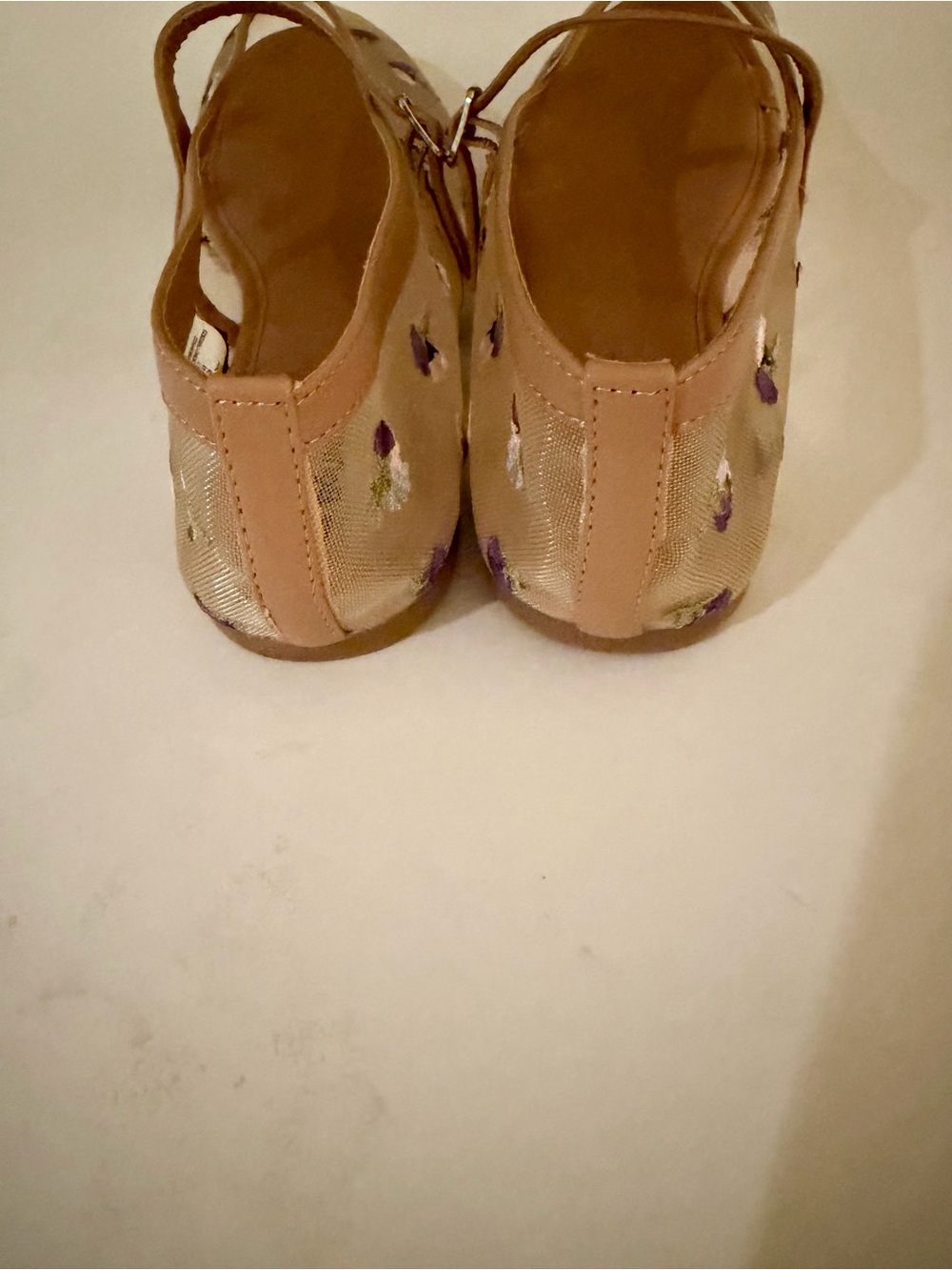 No Boundaries Mary Jane Mesh Flats with Embroidered Purple Flowers, Size 11 - Picture 5 of 8